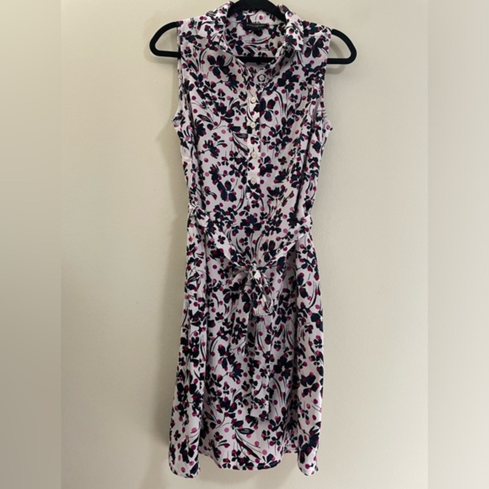 Banana Republic Sleeveless Collared Floral Button Down Dress - 2
